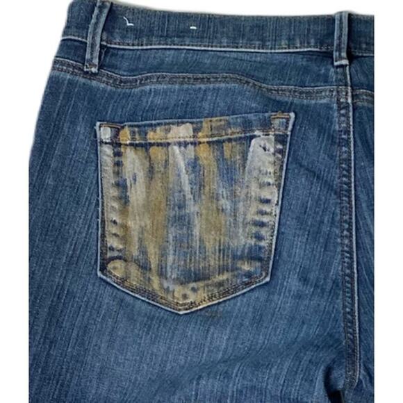 REFRESHED- Ann Taylor LOFT Hand Painted Denim Jeans - Picture 5 of 6